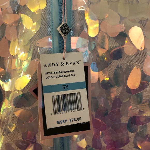 Andy & Evan Neiman Marcus Blue Sequin Rain Coat 3T @mariacople1 - Picture 7 of 9